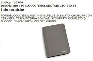 PORTABLOCCO C/CERNIERA 25X34 ENGLAND GRIGIO NIJI 60700