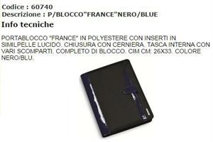 PORTABLOCCO C/CERNIERA FRANCE NERO/BLUE NIJI 60740