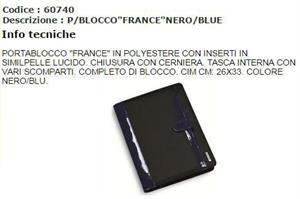 PORTABLOCCO C/CERNIERA FRANCE NERO/BLUE NIJI 60740