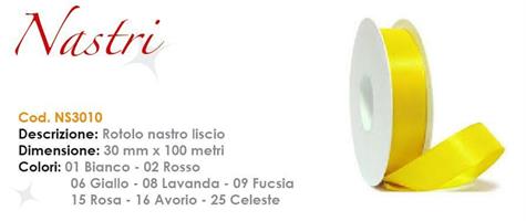 NASTRO 100MT 30MM LISCIO GIALLO SCATTO NS3010-06