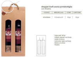 PORTABOTTIGLIA SHOPPERS 17,5+8,5x37 KRAFT NATURALE CF10 BCA336NA