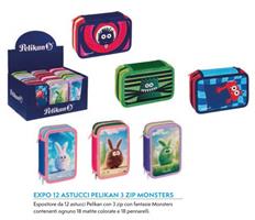 ASTUCCIO 3ZIP PELIKAN MONSTERS 18MAT+18PENN 12PZ 400207261 0093