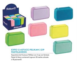 ASTUCCIO 3ZIP PELIKAN PASTEL&NEON 18MA+18PEN 12PZ 400208881 0096